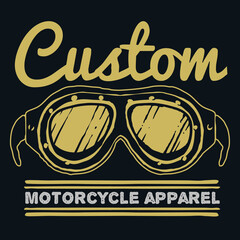 Custom Motorcycle Apparel Goggles Typography