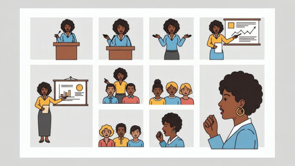 African American teacher teaching in classroom