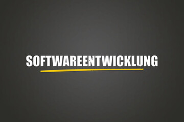 Softwareentwicklung (Software development) - A blackboard with white text. © lhphotos