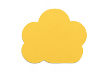 Yellow cloud shaped speech bubble transparent background