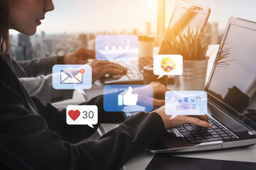 A collection of social media notifications representing user engagement. These alerts for likes, comments, and messages are key to online communication and community interaction. Fermion