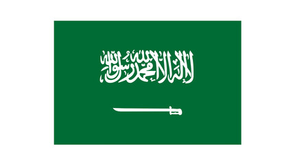 Kingdom of Saudi Arabia national flag isolated on white background. © Beyza