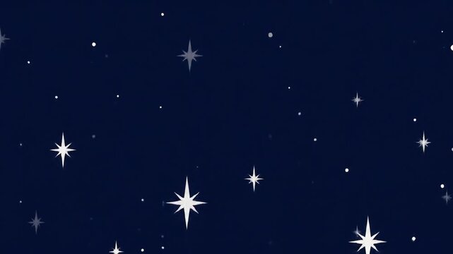 Animated twinkling stars on dark blue background for various uses