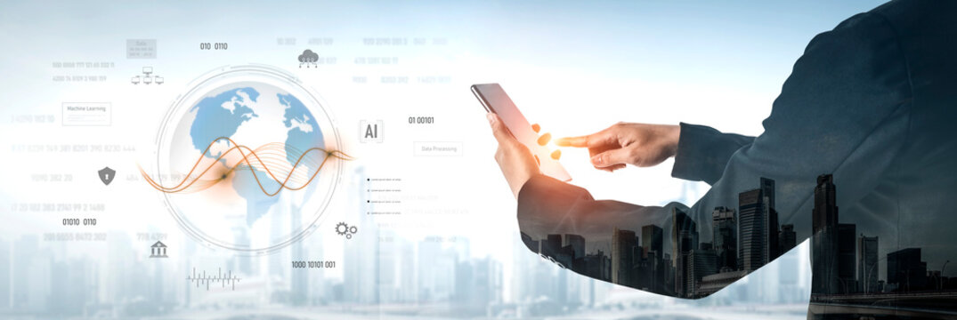 Global AI and data processing system enhances data, AI, and processing efficiency through digital network and global integration of intelligent technology Vouch - Powered by Adobe