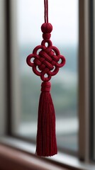 Elegant Red Knot Pendant for Home Decor