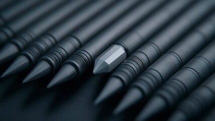 Glowing Pencil Standing Out Among Dark Pencils - Creative and Illuminated Concept - Powered by Adobe