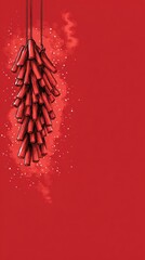 Vibrant Red Decorative Hanging Art Piece