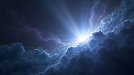 Abstract Nebula with Neural Pathways and Quantum Awareness