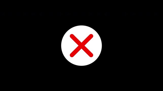 Cross mark error icon symbol transparent background alert fail for notifications, ui design, warning messages, and invalid input indication.