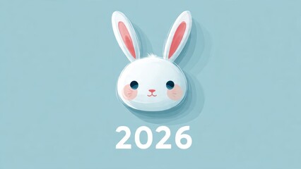 Obraz premium Cute easter bunny art 2026 design for holiday greeting cards and posters