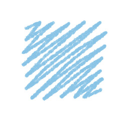 Fototapeta premium Handdrawn pastel crayon square frame with sketchy stroke and scribble background. Rectangle highlight for creative quote or abstract text graphic in light blue color, modern and minimal artistic