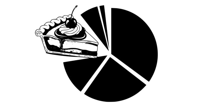 Creative Pie Chart Data Visualization with Real Pie Slice for Business Humor Vector