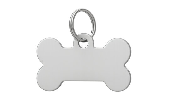 Silver bone shape pet identification tag blank