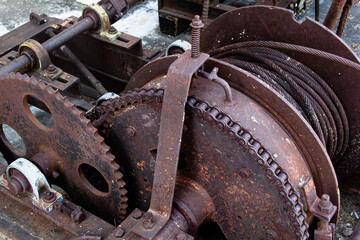 Rusty gear wheel on an old machine