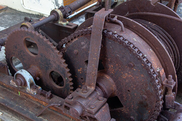 Rusty gear wheel on an old machine