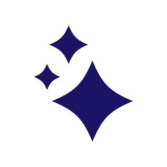 Fototapeta premium Generative AI star and magic sparkles star logo icon with colorful indigo blue and flat design, modern artificial intelligence and spark star symbol for creative tools and designs.
