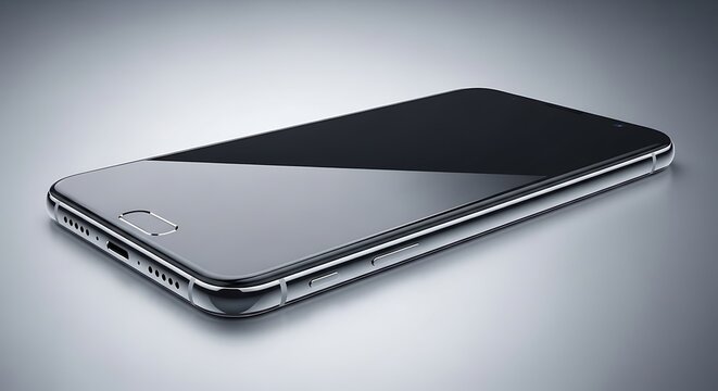 Modern Smartphone on Grey Background.