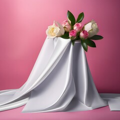 Elegant Floral Satin Backdrop
