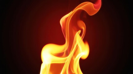 Flames in fiery dance with warm orange glow on black background for intense energy