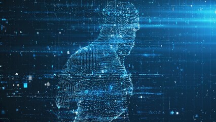 Abstract artificial intelligence background with glowing data flows and neural patterns, ideal for technology, innovation, business and digital future concepts.