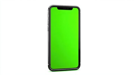 mobile telephone with a vertical green screen in tram chroma key smartphone technology cell phone, empty, message, travel, public, white, mockup, social, wireless, space,