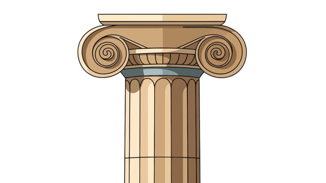 Ancient Greek Column Image, Vector Illustration, Architectural Design, Decorative Element