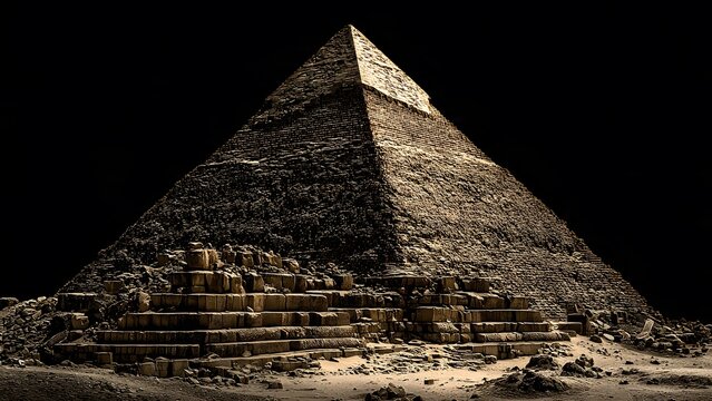The ancient Great Pyramid of Giza stands majestically in the Egyptian desert, a timeless testament to human ingenuity and endu architectural legacy today.