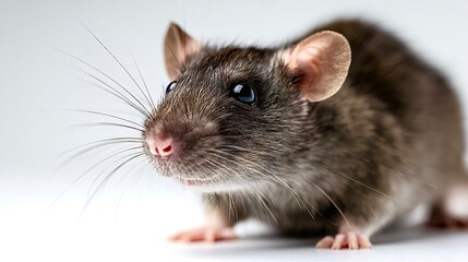 Brown rat close up watching with curiosity