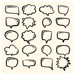 Fototapeta premium Hand Drawn Speech Bubbles and Comic Thought Balloon Collection