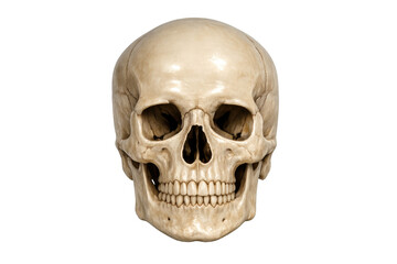 Obraz premium Human skull model presenting skeletal anatomy, biology, and the concept of mortality on a transparent background
