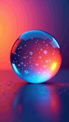 Abstract gradient glass ball weather forecast app UI, sphere, visual