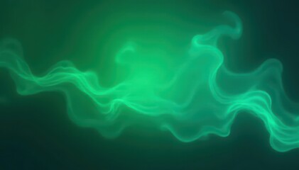 Abstract green-blue luminescence, dynamic gradient, swirling pattern , art, abstract, light