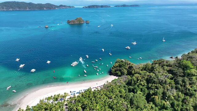 Serene Beauty of Isla Tortuga's Crystal-Clear Waters and Pristine Beaches in Stunning Costa Rica	