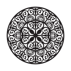 Floral Round Ornament Laser Cut Vector Design