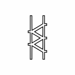 A minimalist vector graphic illustration of a scaffolding structure