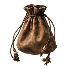 Leather Drawstring Pouch Isolated