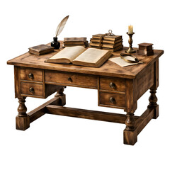 Vintage Writer Desk Setup Isolated