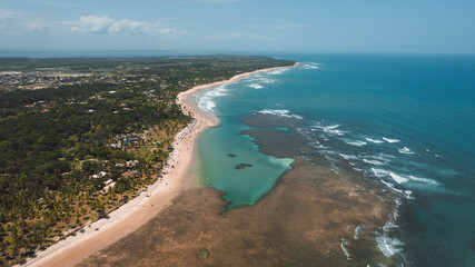 Natural pools in the sea off Taipu de Fora beach, a tourist spot on the Maraú Peninsula, coast of...