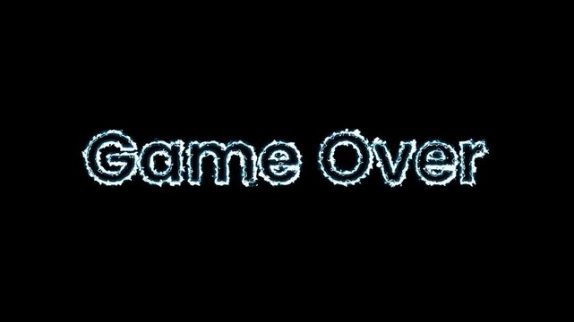 Game Over Screen with White Text on Black Background.