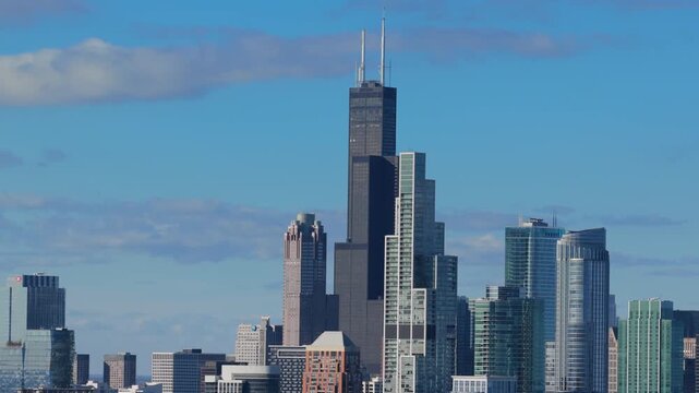 Downtown Chicago Skyline in Winter