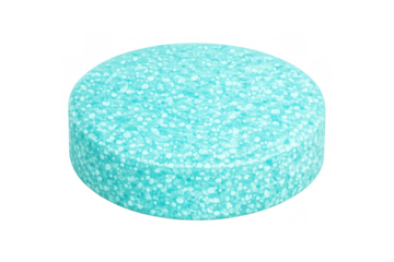 Blue round pill, a single medicine tablet for healthcare and medical treatment, transparent background