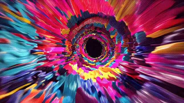 Colorful abstract vortex with vibrant swirling paint strokes