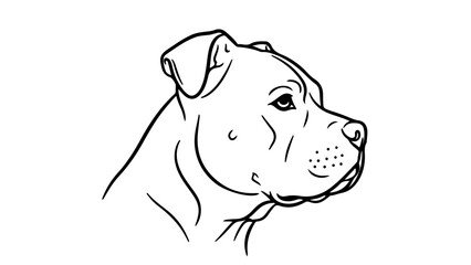 A minimalist vector illustration of a pitbull's head in profile, showcasing a simple yet detailed design