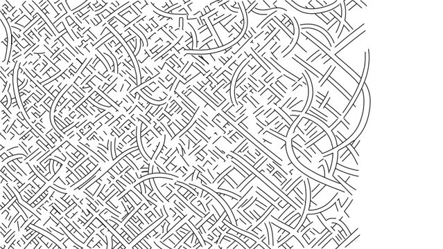 A detailed vector illustration of a city map with roads and buildings in a flat minimal design style