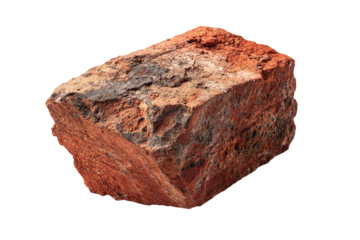 Close-Up of Red Brick on White Background