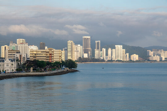 Cityscape of High Rise Buildings in Penang, Malaysia as Seen from a Cruise Ship at the Swettenham Pier