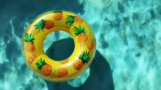 Yellow Pineapple Pool Float Swimming Water.