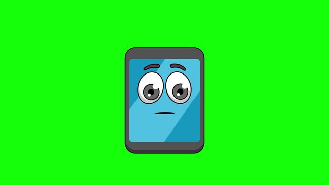 smart phone character with a raised eyebrow, skeptic's face