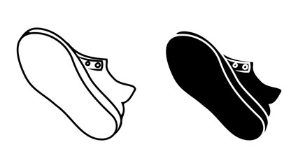 Monochrome shoe illustration in minimalist flat style for fashion design, branding, icon, and digital graphic use