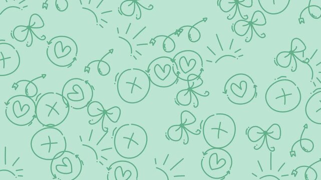 Light green background with cute doodle drawings suitable for childrens books, social media posts, stationery design, and educational materials.